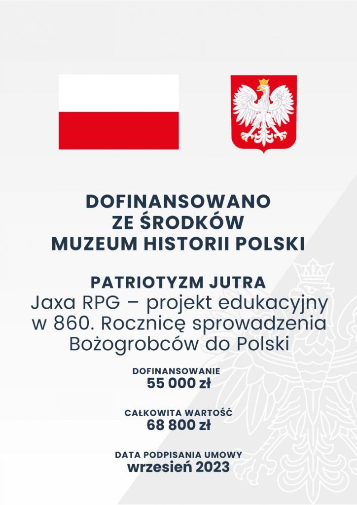 Jaxa RPG - plakat dofinansowano ze środków Muzeum Historii Polski